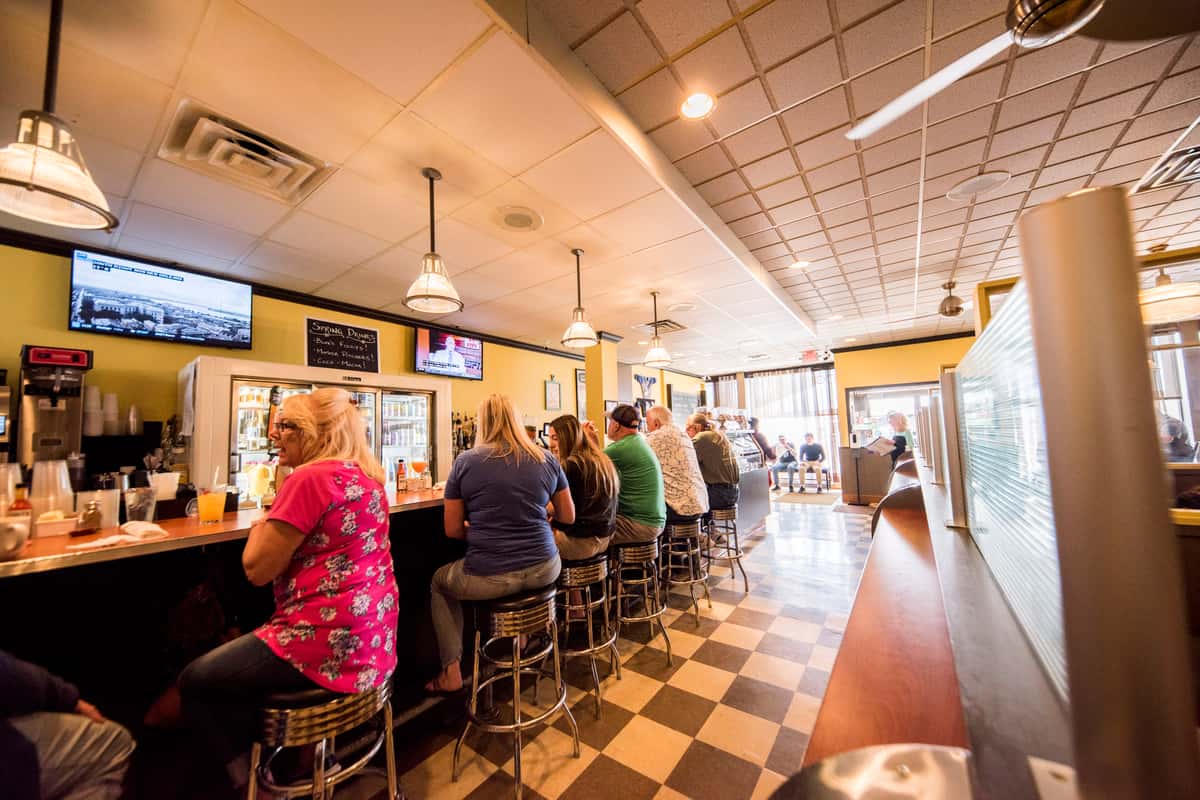 Blue's Egg Bakery Milwaukee popular brunch spot interior counter and diners