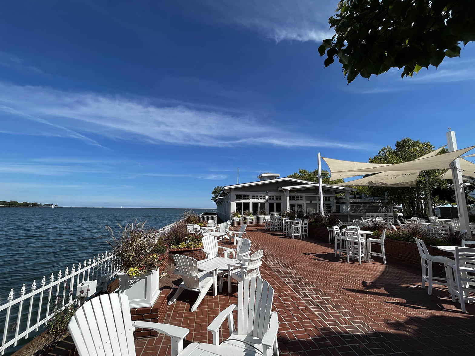 Harbor House Milwaukee lakefront restaurant patio with Lake Michigan views