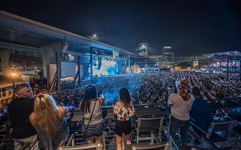 VIP deck view overlooking Summerfest crowd