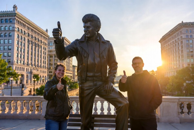 The Bronze Fonz on Riverwalk